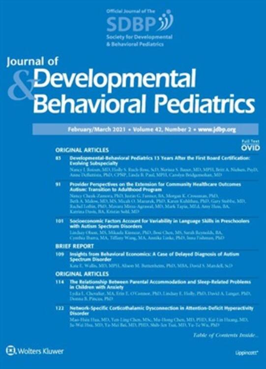 Journal of Developmental & Behavioral Pediatrics Online