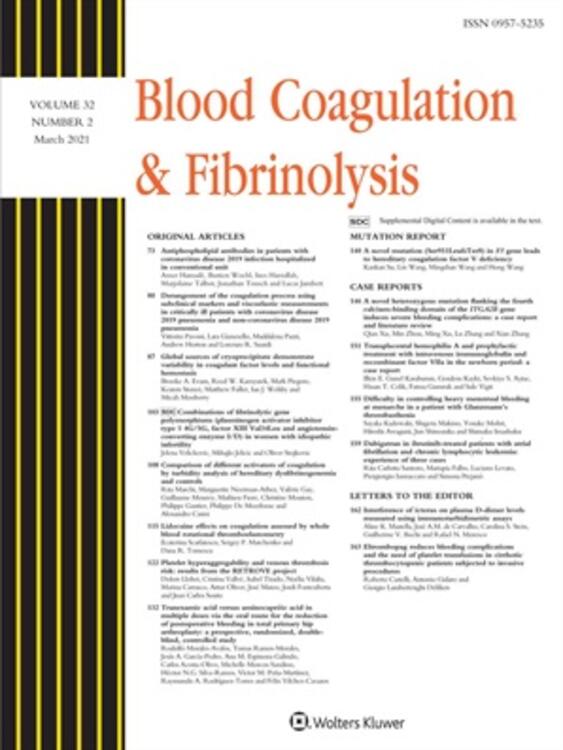 Blood Coagulation and Fibrinolysis