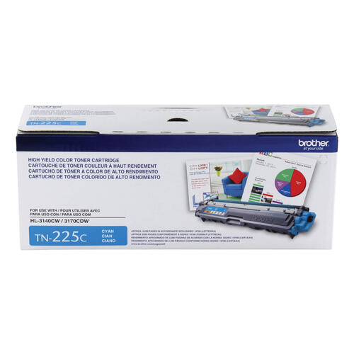 Brother TN225C Cyan Toner Cartridge, High Yield
