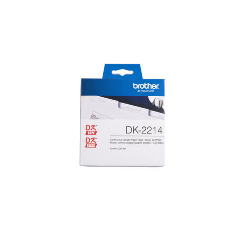 Brother DK-2214 Black/White Continuous Length Paper Tape 0.47