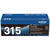 Brother TN315BK Black Toner Cartridge, High Yield