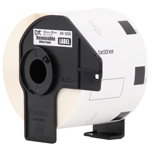 Brother Genuine DK3235 Black/White Removable Adhesive Food Safety Labels (800 labels)   2.1  x 1.1  (54mm x 29 mm)