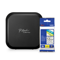Brother PT-P710BT P-touch CUBE Plus Label Maker Bundle with Tze131 Black on Clear Laminated Tape