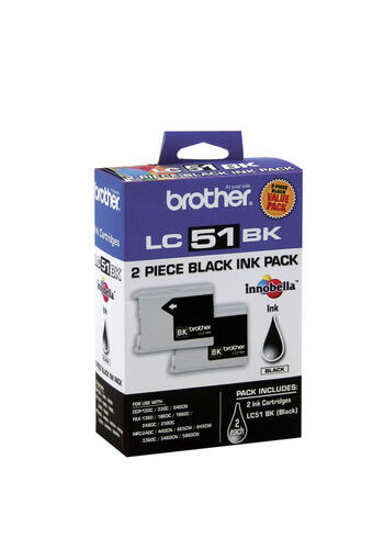 Brother LC512PKS 2-Pack of Innobella Black Ink Cartridges, Standard Yield