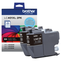Brother Genuine LC401XL2PKS High-Yield Black Ink Cartridge 2-Pack