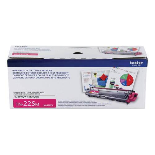Brother TN225M Magenta Toner Cartridge, High Yield