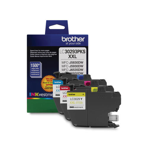 Brother LC30293PKS Innobella  Cyan, Magenta, Yellow Ink Cartridges, Super High Yield