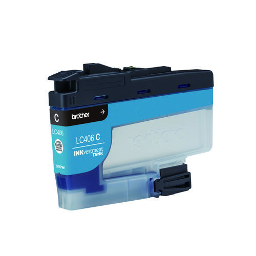 Brother Genuine LC406CS Standard-Yield Cyan Ink Cartridge