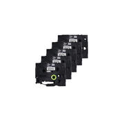 Brother HGE2415 Pack Black on White HGe 18 mm Tape with Standard Adhesive, 8 m   5-pack