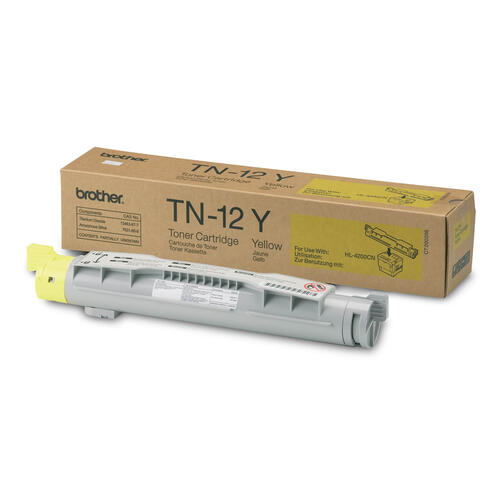 Brother TN12Y Yellow Toner Cartridge, Standard Yield