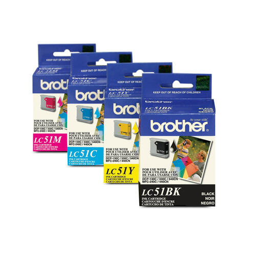 Brother LC51BKCMYP 4-Pack of Innobella  Ink Cartridges, Standard Yield (1 each of Black, Cyan, Magenta, Yellow)