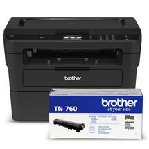 Brother HL-L2395DW Monochrome Laser Multifunction Bundle with TN760 High-Yield Black Laser Toner Cartridge