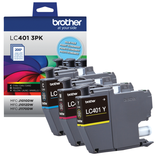 Brother Genuine LC4013PKS Standard-Yield Colour Ink Cartridge 3-Pack