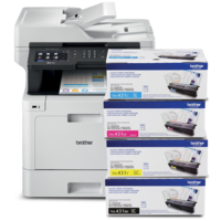 BUNDLE - Brother MFC-L8900CDW Business Colour Laser Multifunction and TN431 Cyan, Magenta, Yellow and Black Toner Cartridges