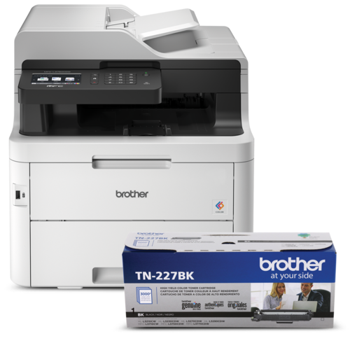 Brother R3750TN227BUND Refurbished Digital Colour Multifunction Bundle with Starter Toner and TN227BK High-Yield Black Laser Toner Cartridge