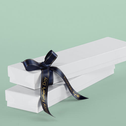 Brother TZERN34 P-touch Gold on Navy Decorative Satin Ribbon