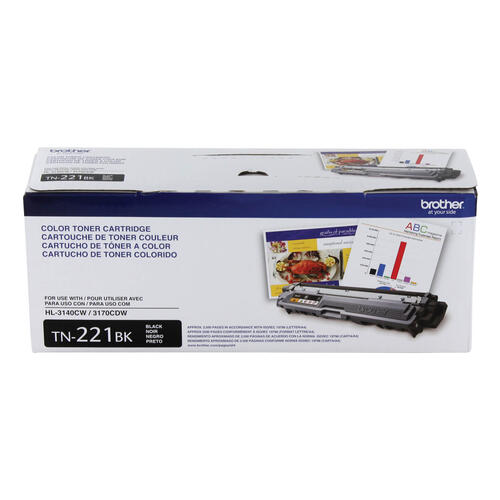Brother TN221BK Black Toner Cartridge, Standard Yield