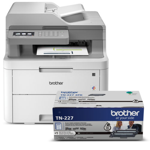 Brother R3710TN227BUND Refurbished Digital Colour Multifunction Bundle with Starter Toner and TN227BK High-Yield Black Laser Toner Cartridge