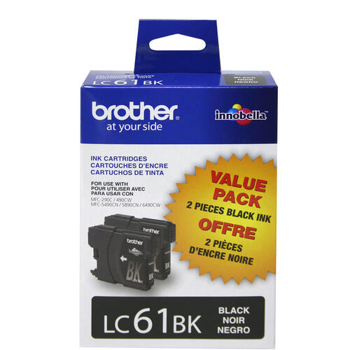 Brother LC612PKS 2-Pack of Innobella  Black Ink Cartridges, Standard Yield