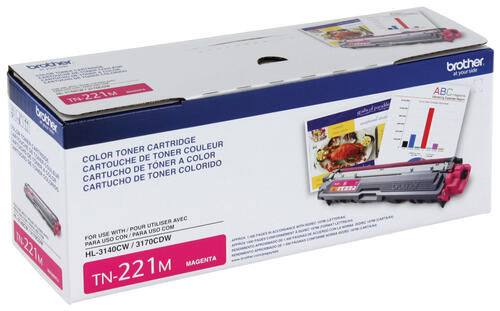 Brother TN221M Magenta Toner Cartridge, Standard Yield