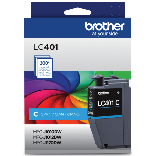 Brother Genuine LC401CS Standard-Yield Cyan Ink Cartridge