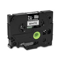 Brother HGES2215PK Black on White HGe 9 mm (0.35") Tape with Extra Strength Adhesive, 8 m (26.2')   5 Pack