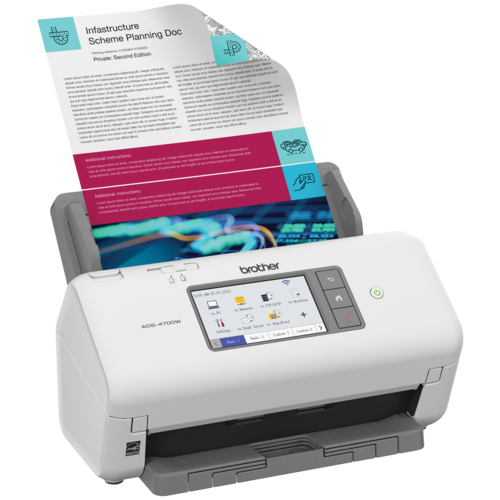 Brother ADS-4700W Scanner de bureau professionnel pour les entreprises et les groupes de travail