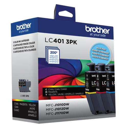 Brother LC4013PKS Ensemble de 3 cartouches d encre couleur à rendement standard d origine
