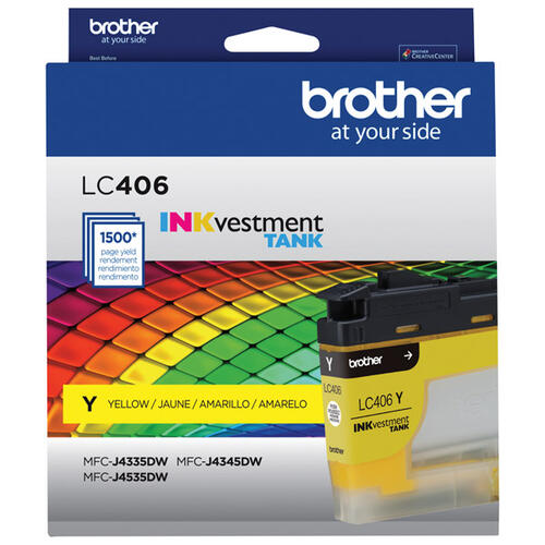 Brother authentique LC406YS Cartouche d'encre jaune à rendement standard