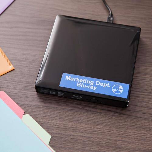 Brother TZe545 Ruban laminé bleu avec texte blanc authentique pour étiqueteuses P-touch, 18 mm de largeur x 8 m de longueur