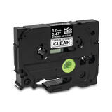 Brother HGES1315PK Black on Clear HGe 12 mm Tape with Extra Strength Adhesive, 8 m   5 Pack