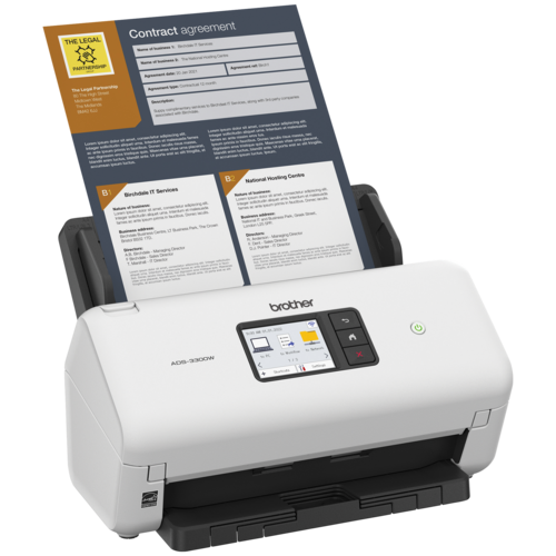 Brother ADS-3300W Scanner de bureau sans fil haute vitesse pour les petits bureaux et bureaux à domicile