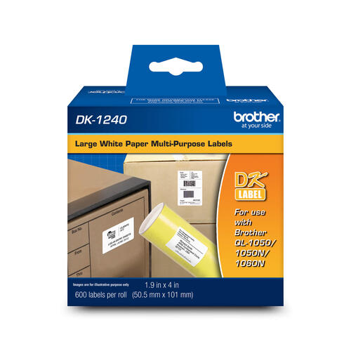 Brother DK1240 Grandes étiquettes à usages multiples (600 étiquettes) - 1,9 po x 4 po (50,5 mm x 101 mm)