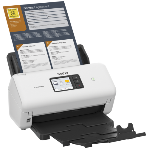 Brother ADS-3300W Scanner de bureau sans fil haute vitesse pour les petits bureaux et bureaux à domicile