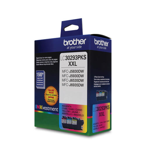 Brother LC30293PKS Cartouches d'encre cyan, magenta et jaune Innobella , à très haut rendement