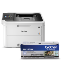 Ensemble Brother R3270TN223BUND Imprimante numérique couleur remise à neuf avec toner de départ et cartouche de toner laser noir à rendement standard TN223BK