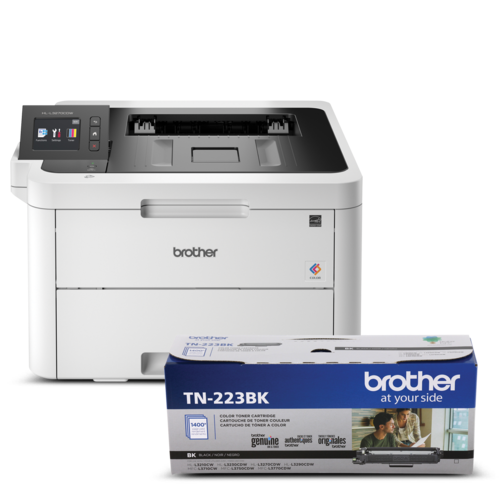 Ensemble Brother R3270TN223BUND Imprimante numérique couleur remise à neuf avec toner de départ et cartouche de toner laser noir à rendement standard TN223BK