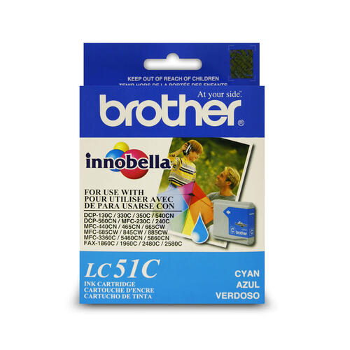 Brother LC51CS Cartouche d encre cyan Innobella  à rendement standard