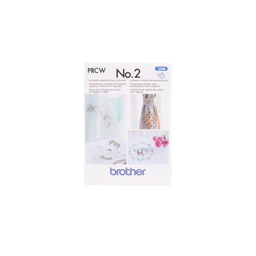 Brother PRCWUSB2C Clé USB No 011 Collection de motifs de broderie blanche II pour la série PR à 4 aiguilles
