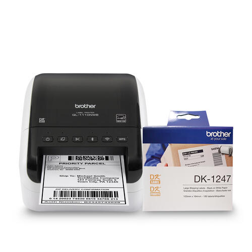 Brother R1110DK1247BUND Étiqueteuse professionnelle QL1110NWB remise à neuf et ensemble d étiquettes larges DK1247