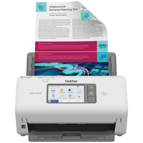 Brother ADS-4700W Scanner de bureau professionnel pour les entreprises et les groupes de travail