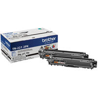 Brother TN221 Ensemble de 2 cartouches de toner noir authentiques à rendement standard