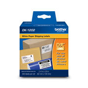 Brother DK1202 Étiquettes d'expédition blanches en papier (300 étiquettes) - 2,4 po x 3,9 po (62 mm x 100 mm)