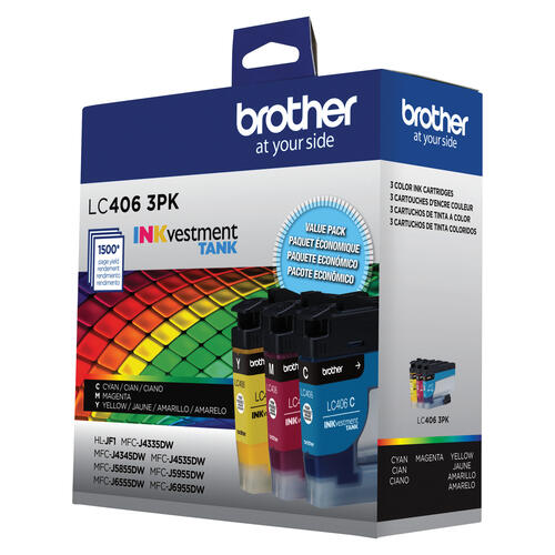 Brother LC4063PKS Ensemble de 3 cartouches d'encre couleur à rendement standard d origine