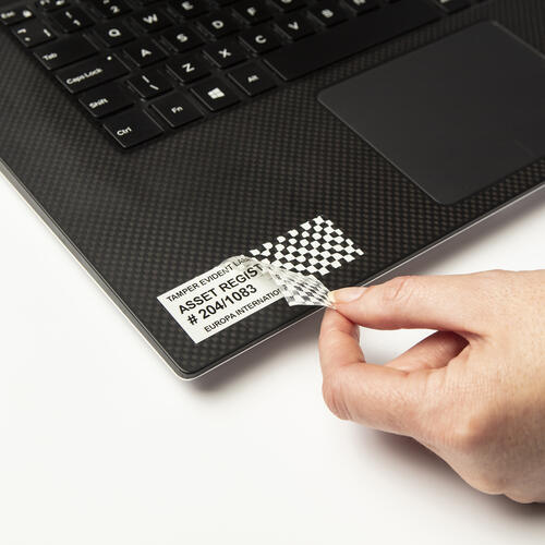 Brother TZe-SE4 Ruban de sécurité blanc avec texte noir pour étiqueteuses P-touch, 18 mm