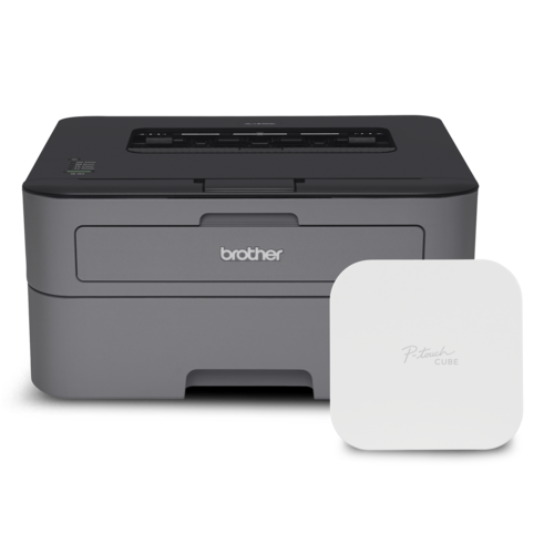 Ensemble Brother HL-L2320D avec étiqueteuse PT-P300BTAD P-touch CUBE