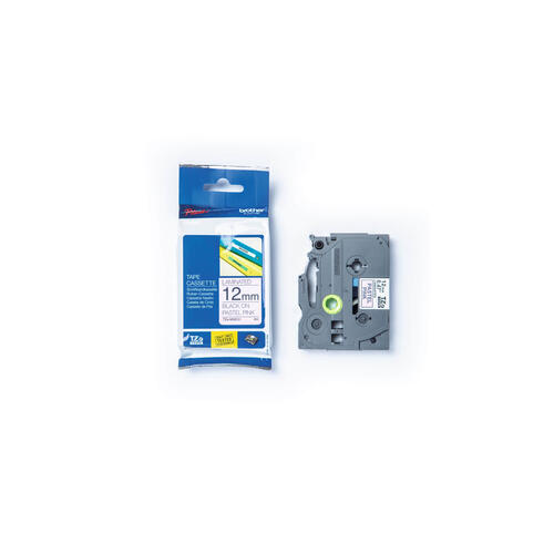 Brother TZEMQE31 Ruban rose pastel avec texte noir pour P-touch 12 mm (0,47 po) x 4 m (13,12 pi)