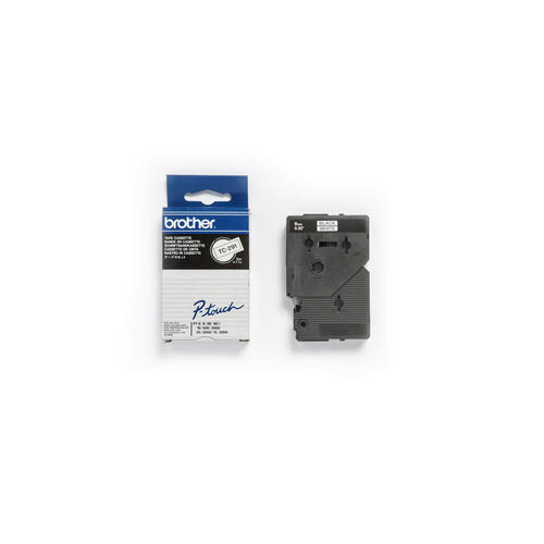 Brother TC291 Ruban blanc avec texte noir pour P-touch 9 mm x 7,7 m