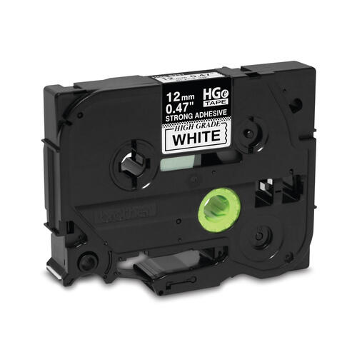 Brother HGES2315PK Ruban HGe blanc avec texte noir 12 mm avec adhésif très résistant 8 m - Ensemble de 5