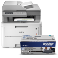 Ensemble Brother R3710TN227BUND Multifonction numérique couleur remis à neuf avec toner de départ et cartouche de toner laser noir à haut rendement TN227BK